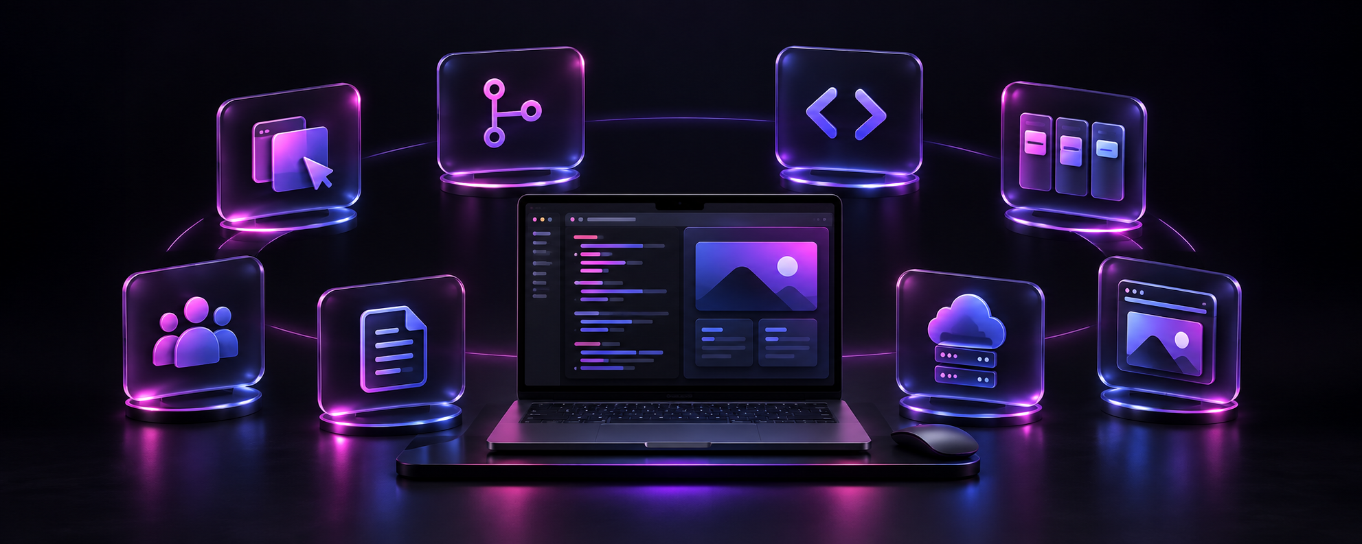 Integrated digital toolkit for design, source control, development, project management, collaboration, documentation, cloud infrastructure, and frontend engineering